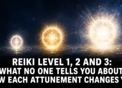 Illustration of glowing orbs representing Reiki attunements and energy levels.