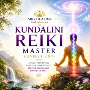 Kundalini Reiki Master (Levels 1, 2 & 3) by Ole Gabrielsen featuring Kundalini energy rising through the chakras, personally prepared Chi Ball Attunements by Master ISRG, original digital manual, and self-paced learning through ISRG Healing.