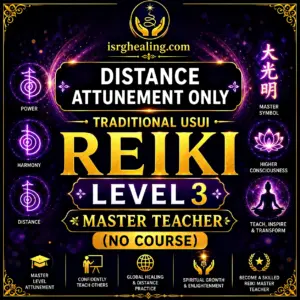 Traditional Usui Reiki Level 3 Master Teacher Distance Attunement Only without course. Remote Reiki Master Teacher initiation.