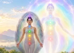 chronic stress changes your aura layers damage energy field illustration