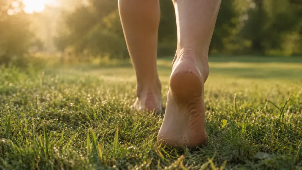 grounding barefoot walking root chakra healing practice